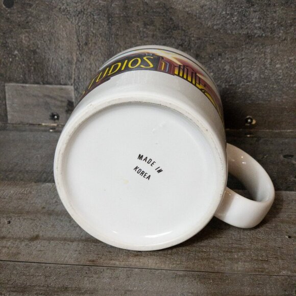 VINTAGE UNIVERSAL STUDIOS HOLLYWOOD PARK SOUVENIR COFFEE MUG DINER RETRO AD 90S - Picture 6 of 7